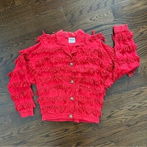 Vintage 80s/90s Red Fringe Jacket – Kimberly Fashion